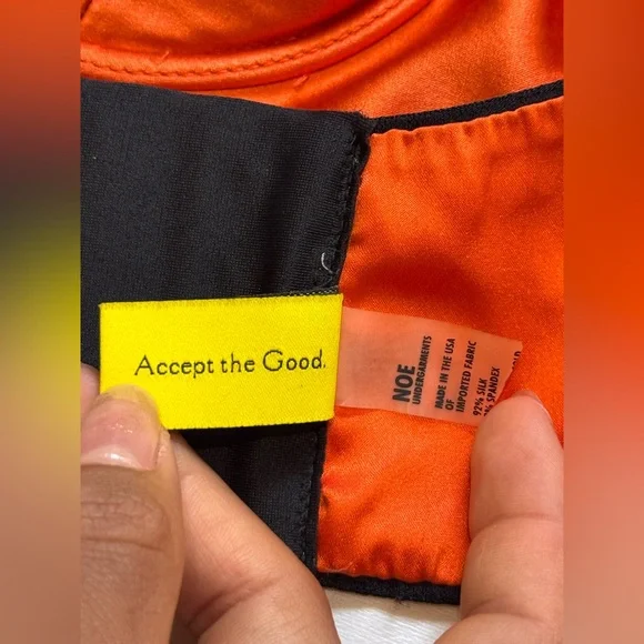 NOE undergarments Elegant Satin Orange Bandeau - Picture 4 of 6